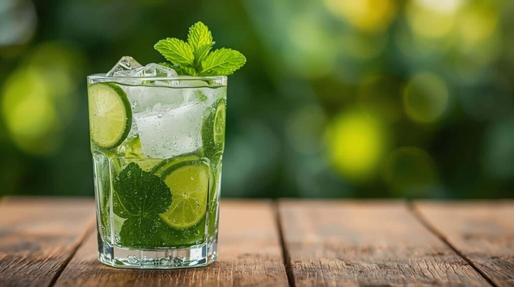 Eau infusée concombre menthe citron vert