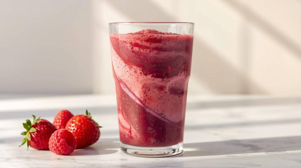 Smoothie détox fruits rouges et graines de chia