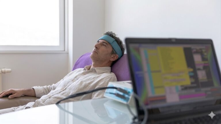 Homme allongé qui se soigne