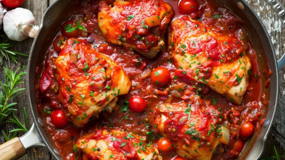 Poulet basquaise cuisiné