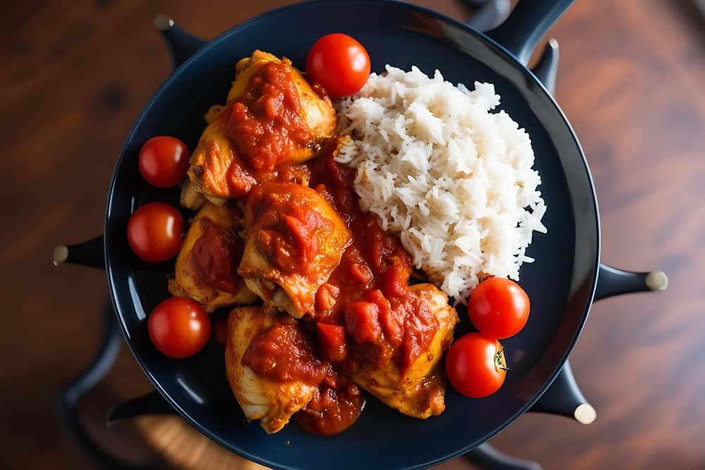 Poulet basquaise et riz
