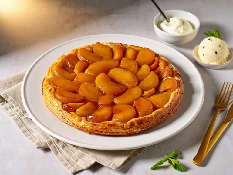 Une délicieuse tarte Tatin avec des pommes caramélisées