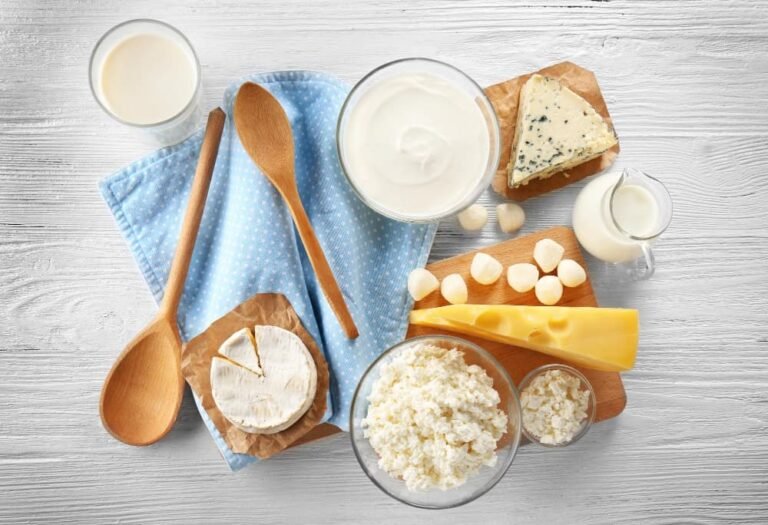 Différents types de produits laitiers